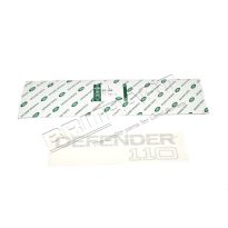 Tailgate Decal - Defender 110 - Silver on Clear | Defender (1987-2006)