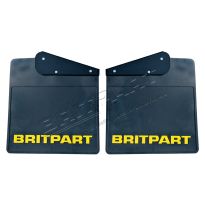 Mudflaps - Wide - Rear - Yellow Britpart Logo | Defender 90