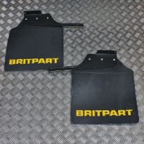 Mudflaps - Rear - Yellow Britpart Logo | Defender 110 & 130