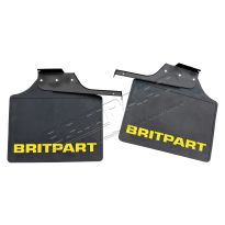 Wide Mudflaps - Rear - Yellow Britpart Logo | Defender 110 & 130
