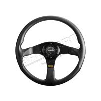 Tuner Steering Wheel - Momo - Black Leather - 350mm