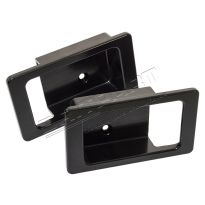 Door Lever Surrounds - Adonised Aluminium - Black - Pair | Defender