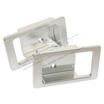 Door Lever Surrounds - Adonised Aluminium - Silver - Pair | Defender