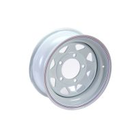 White 8 Spoke 7X16 Steel Road Wheel