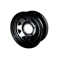 Black 8 Spoke 7X16 Steel Road Wheel